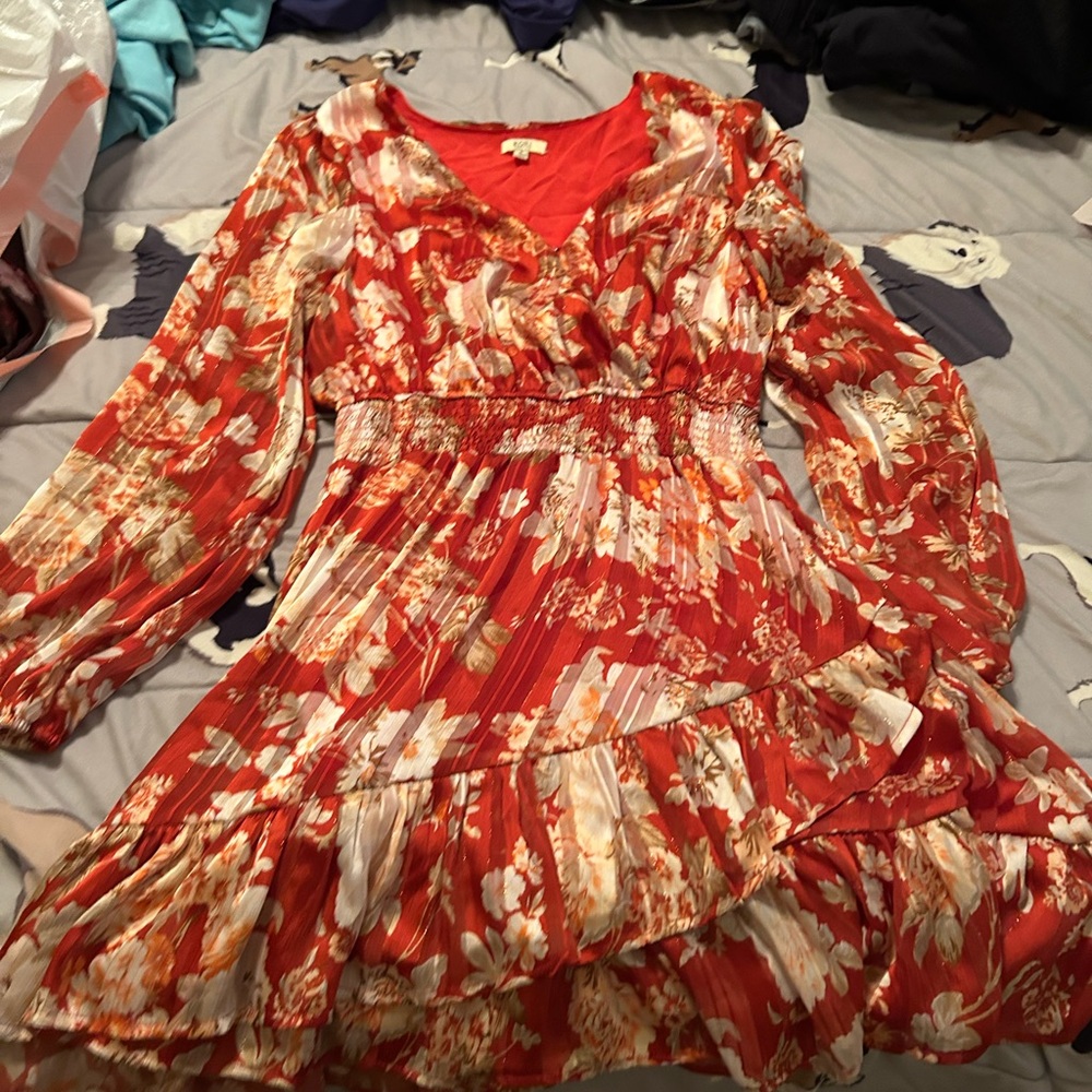 Kori Red and White Floral Dress